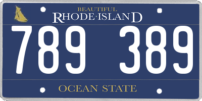 RI license plate 789389