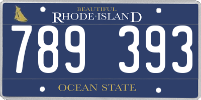 RI license plate 789393