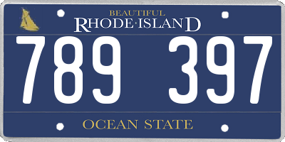 RI license plate 789397