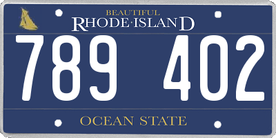 RI license plate 789402