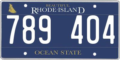 RI license plate 789404