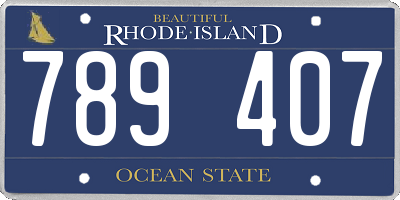 RI license plate 789407