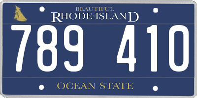 RI license plate 789410