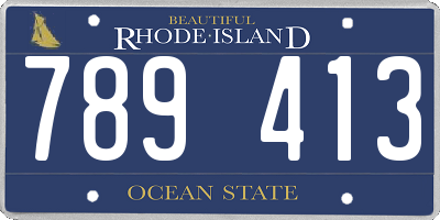 RI license plate 789413