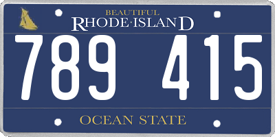 RI license plate 789415
