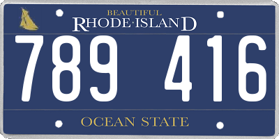 RI license plate 789416