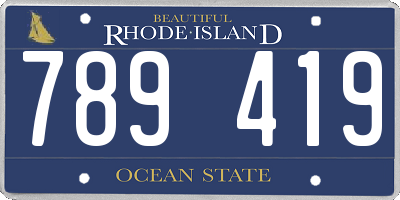 RI license plate 789419