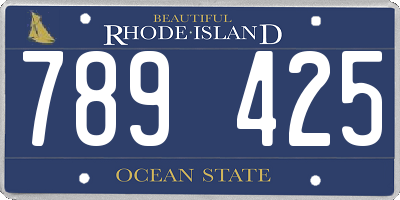RI license plate 789425