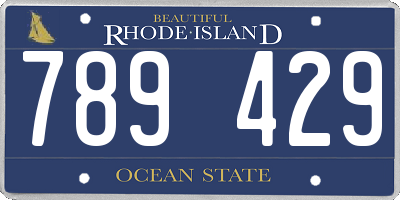 RI license plate 789429