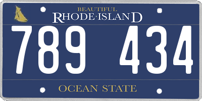 RI license plate 789434