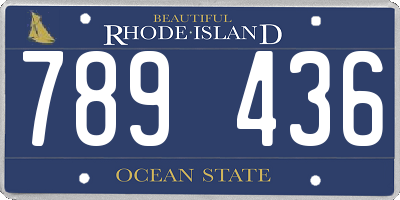 RI license plate 789436