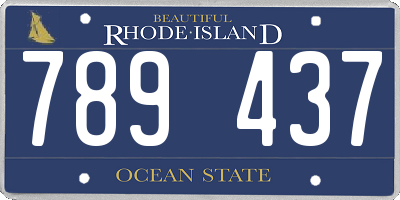RI license plate 789437