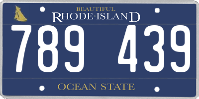 RI license plate 789439