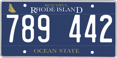 RI license plate 789442