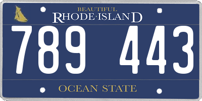 RI license plate 789443