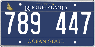 RI license plate 789447