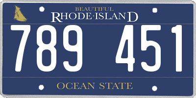 RI license plate 789451