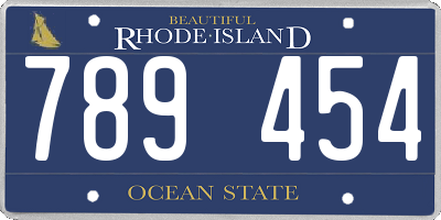 RI license plate 789454