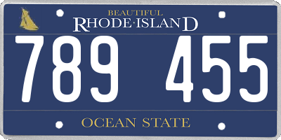 RI license plate 789455