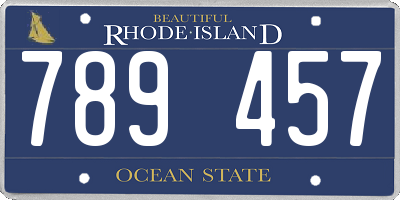RI license plate 789457