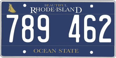 RI license plate 789462