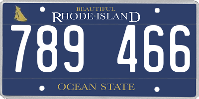 RI license plate 789466