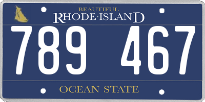 RI license plate 789467