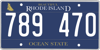 RI license plate 789470