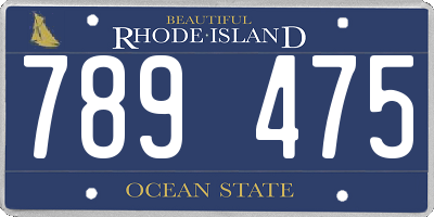 RI license plate 789475