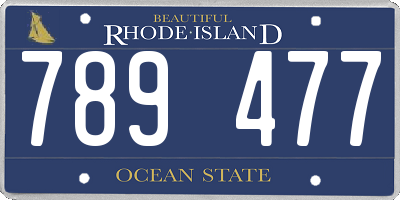 RI license plate 789477