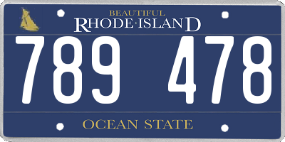 RI license plate 789478
