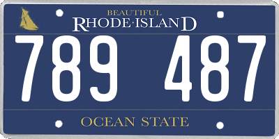 RI license plate 789487