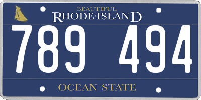 RI license plate 789494