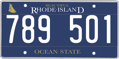 RI license plate 789501