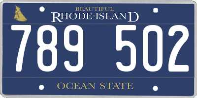 RI license plate 789502