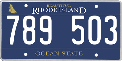 RI license plate 789503