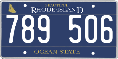 RI license plate 789506