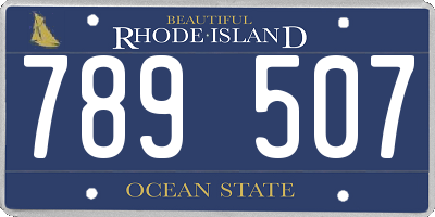 RI license plate 789507