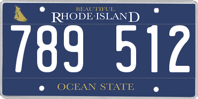 RI license plate 789512