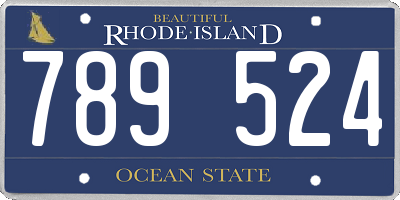 RI license plate 789524