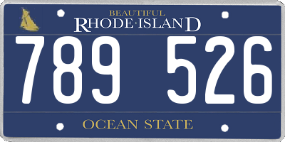 RI license plate 789526