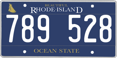 RI license plate 789528