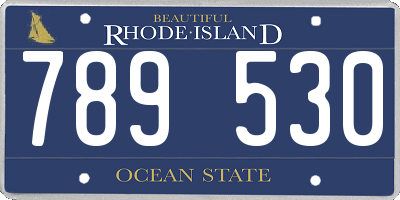 RI license plate 789530