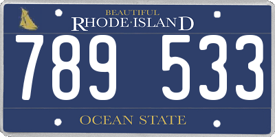 RI license plate 789533