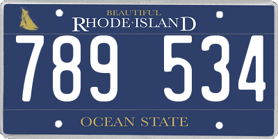 RI license plate 789534