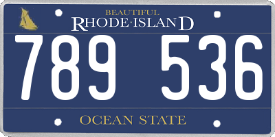 RI license plate 789536
