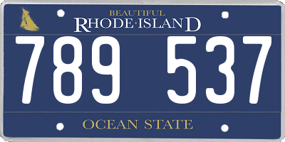 RI license plate 789537