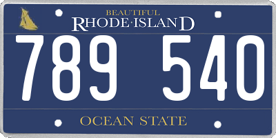 RI license plate 789540