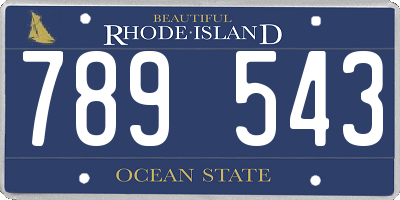 RI license plate 789543