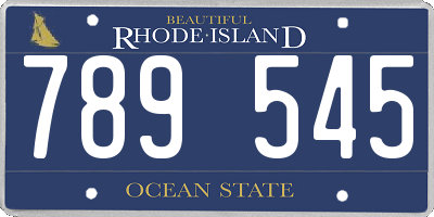 RI license plate 789545